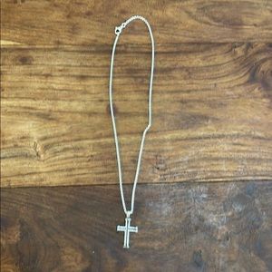 David Yurman cross necklace with 20 inch box 1.7mm sterling silver chain.